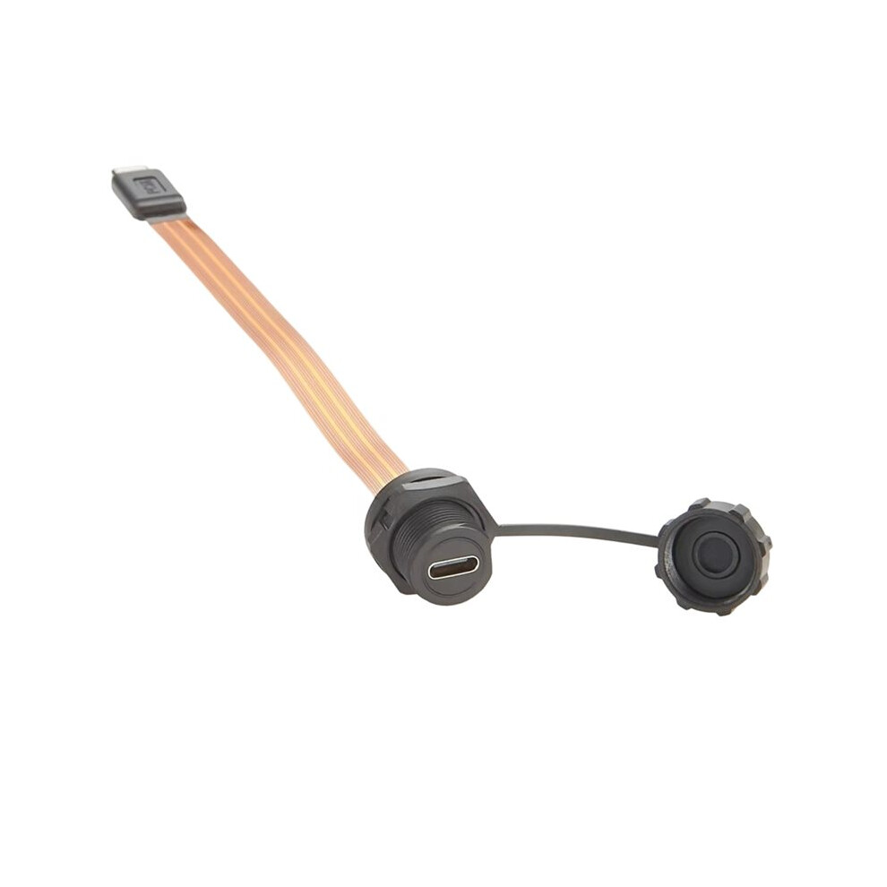 Usb 3.1 Type-C Male To Female Extension Cable 10Gbps Flush Panel Mount Usb C Fpc Ribbon Flat Cable100w For Data Transfer 4713568475352