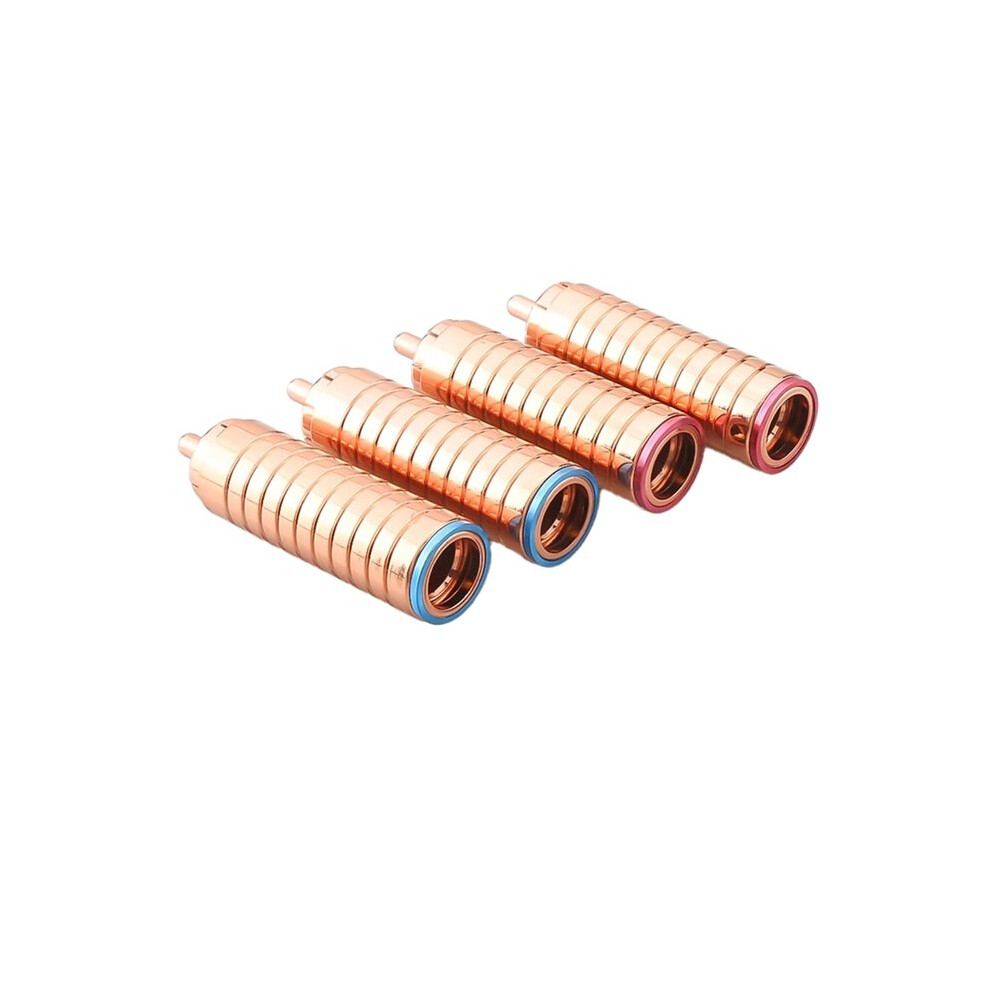 4/Pcs For Copper Plated For Rca Interconnect Plug Audio Cable Plug Solder For Rca Connector Hifi Red 6033321360632