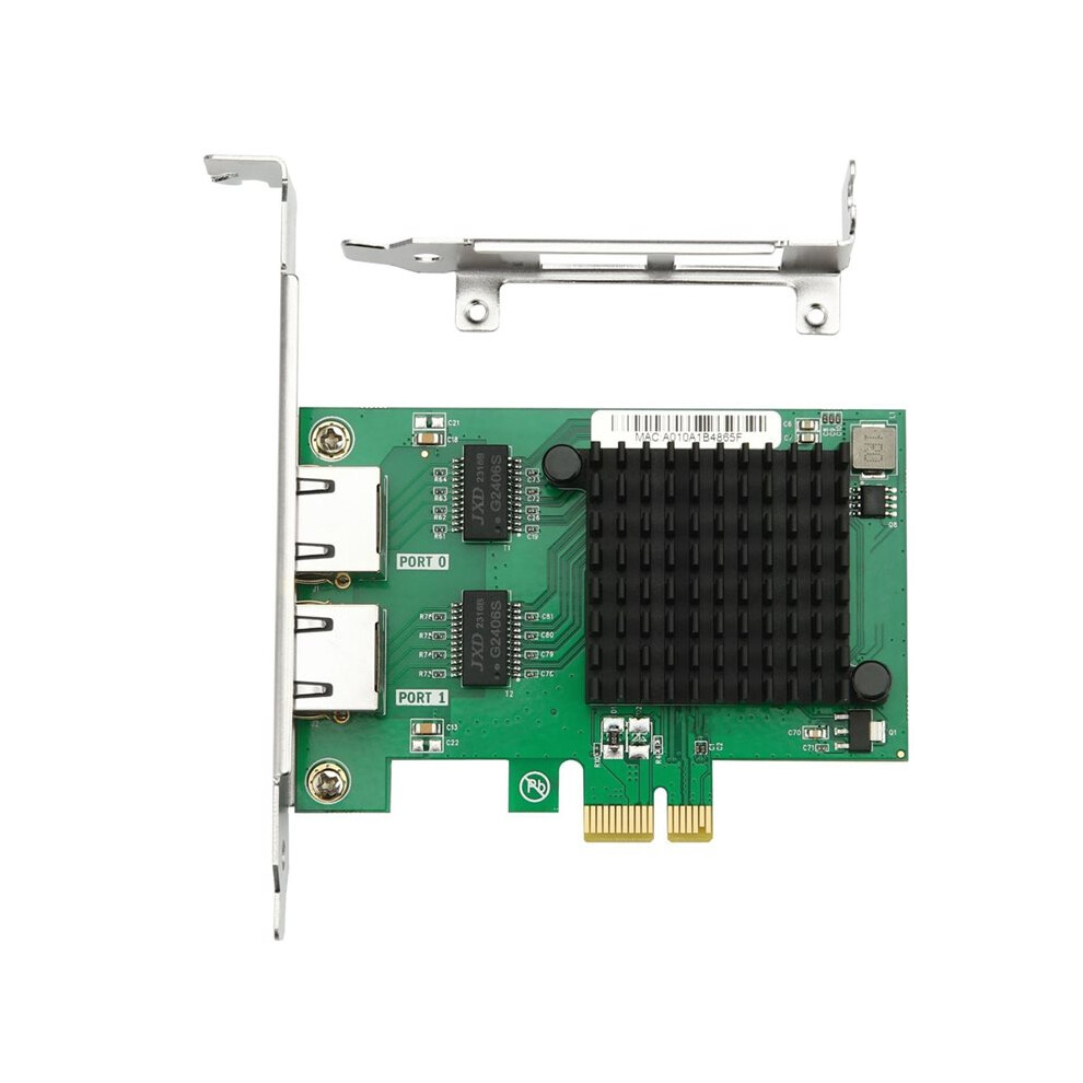 I350-T2 Pcie X1 Gigabit Ethernet Network Card Dual Rj45 Server Internal Nic 10/100/1000Mbps For Desktop Pc 6031532384546