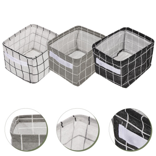 3Pcs Foldable Cloth Storage Basket Assorted Colors Multi-Use Organizer 2
