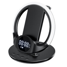 6-in-1 Wireless Charger with RGB Ambient Light & Alarm Clock Station
