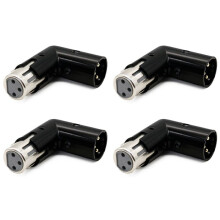 4st 3-Stifts XLR-Vinkeladapter Justerbar Hane Till Hona XLR 90 Graders Adapter 3-Stifts Nickelpläteringskontakt för Ljud