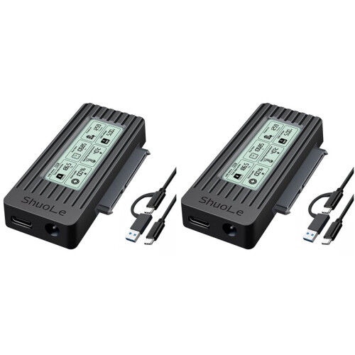 2X ShuoLe USB C para  Adaptador Conversor Cabo USB3.2 Gen1 para  Conversor para 2,5/3,5 Polegadas SSD HDD Disco Rígido Adaptador Externo