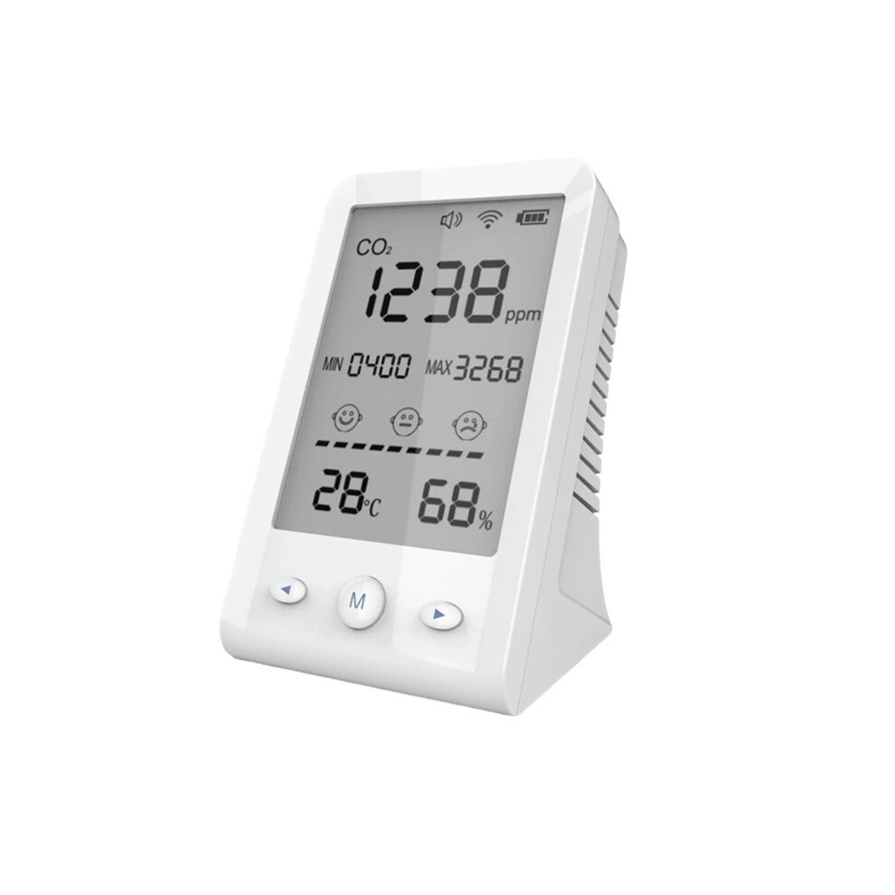 Kepptory Co2 Ndir Temperature Humidity Sensor Tester Rechargeable Air Quality Monitor Detector With Lcd Display Gas Analyzer