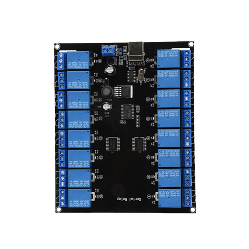 7V-38V USB Serial Relay Module 16 Channel USB Power Supply Development Board Relay Module for  Home