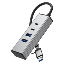 4 Port USB C USB 3.2 Hub Adapter 10Gbps Efficient for Laptops Desktops Smartphones Tablets Game Consoles Mouse Keyboard