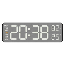 Mirror Brushed Finish Wall Clock Premium Feel Silent Wall Clock Table Alarm Clock Temp Display
