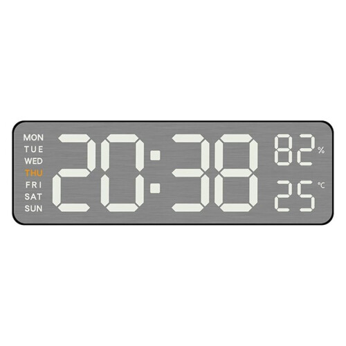 Mirror Brushed Finish Wall Clock Premium Feel Silent Wall Clock Table Alarm Clock Temp Display
