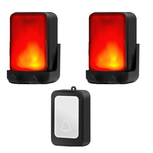 Wireless Remote Control Sound Light Doorbell Elderly Service Call Button Motion Sensor Bell Ring for Deaf People White