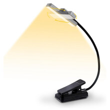 Lampe de Lecture Rechargeable, Rotative, 3 Couleurs et 9 Niveaux de Luminosité, Lampe LED à Pince Respectueuse des Yeux pour les Amoureux des Livres