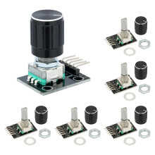 6 Stuks KY-040 Roterende Encodermodules, 360 Graden Roterende Encoders met Draaiknoppen, Dop- en Sensormodules voor Lichtregeling Enz.