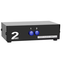 2-Port AV RCA 2-in 1-Out Composite Video Audio Switcher Selector Box for TV DVD Player, /SNES/N64 PS2 Game