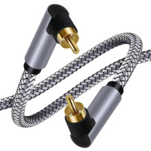 90 Degree Digital Audio Coaxial Cable 75Ω Rca to Rca Male Stereo Cable Speaker Hifi SPDIF Cord for Sound Bar CD DVD TV