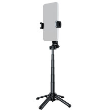 Pocket Selfie Stick Four-Corner Stand with Rechargeable Remote Foldable Phone Holder for Android