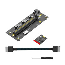 M.2 NVME M-Key 2230 to PCIE4.0 X16 Riser 6Pin Power Supply with Oculink SFF-8612/8611 Extension Cable 2230