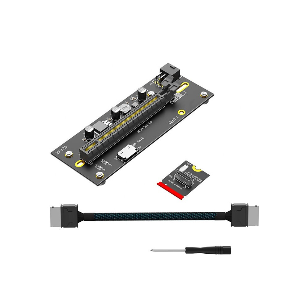 M.2 Nvme M-Key 2230 To Pcie4.0 X16 Riser 6Pin Power Supply With Oculink Sff-8612/8611 Extension Cable 2230 4712313633078