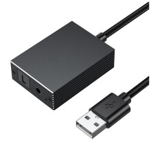 Adaptador Conversor USB para SPDIF Óptico Toslink e Áudio de 3,5 mm para PS5, para PS4, TV, PC, Laptop, Smartphone e Alto-Falante