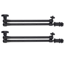 2X Brazo MáGico de FriccióN Articulado Ajustable de 20 Pulgadas con Soporte de Zapata Caliente para Monitor LED de Plataforma de DSLR con Luz LED