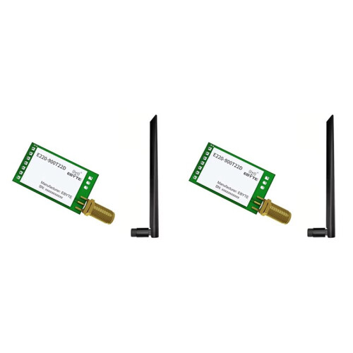 2X EBYTE E220-900T22D LoRa LLCC68 Wireless Module 22dBm 5km SMA-K UART RSSI Transmitter Receiver DIP W/ 868MHz Antenna