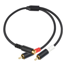 30cm Gold Plated RCA Audio Cable 1-to-2 Jack Y Splitter Adapter Extension Cord for Subwoofer Amplifier Speaker