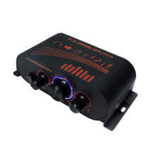 HiFi Stereo Audio Amplifier RCA Input 2-Channel 20Wx2 DC12V Amp with Bass Treble Control Car Home Speaker System