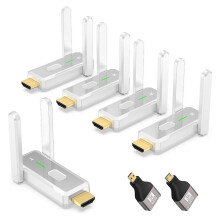 Wireless -Compatible Transmitter and 4 Receivers 500 FT Range 2.4G+5G Plug &  1080P HD Audio Video Transmission