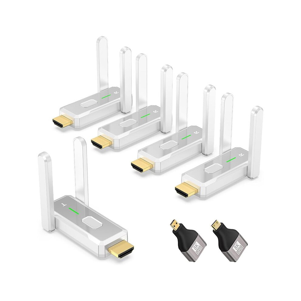 Wireless -Compatible Transmitter And 4 Receivers 500 Ft Range 2.4G+5G Plug & 1080P Hd Audio Video Transmission 6033141624808