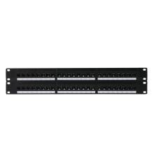 Rack 48 Port Straight-Through CAT6 Patchpanel RJ45 Netzwerkkabeladapterbuchse Ethernet-Verteilerrahmen