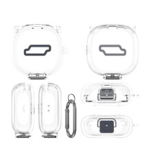 Protective Case for SHOKZ Open Fit 2+ / T921 Earbuds, Shockproof TPU Case with Integrated  and Carabiner B