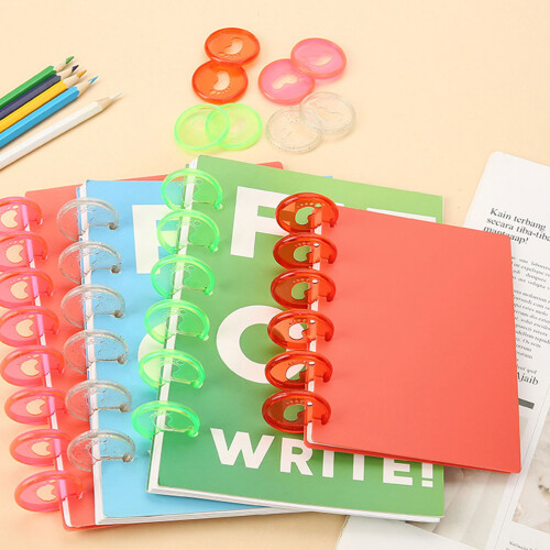 40Pièces Disques De Reliure Plastique Multicolores Pour Classement 2