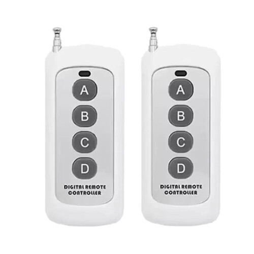 2Pcs Wireless Remote Control Learning Code EV1527 Module with Antenna ABCD 4 Button Control 1000M Long Range Opener 1
