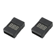 2X BBX1-8S 1-8S 2IN1 Lipo Battery Voltage Tester/Low Voltage Buzzer Alarm/Battery Voltage Checker Dual Speaker,with Case