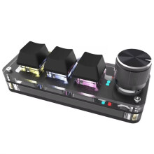Tastiera Meccanica Macro RGB  Gaming con Interruttore di Programmazione Personalizzato, 3 Tasti, 1 Manopola, Tastiere con Manopola