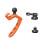 AMAGISN  Flexible Bracket Adjustable Silicone Mount Action Camera for    Action Camera Accessories Orange 1