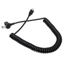 8 Pin RJ-45 to RJ-45 Coiled Handheld Speaker Microphone Cable Walkie Talkie Replacement Lead for KMC-30 KMC-32