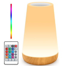 LED Night Light Bedside Lamp Touch and Remote Control Dimmable Tabletop 13 RGB Colors Changing 5 Brightness