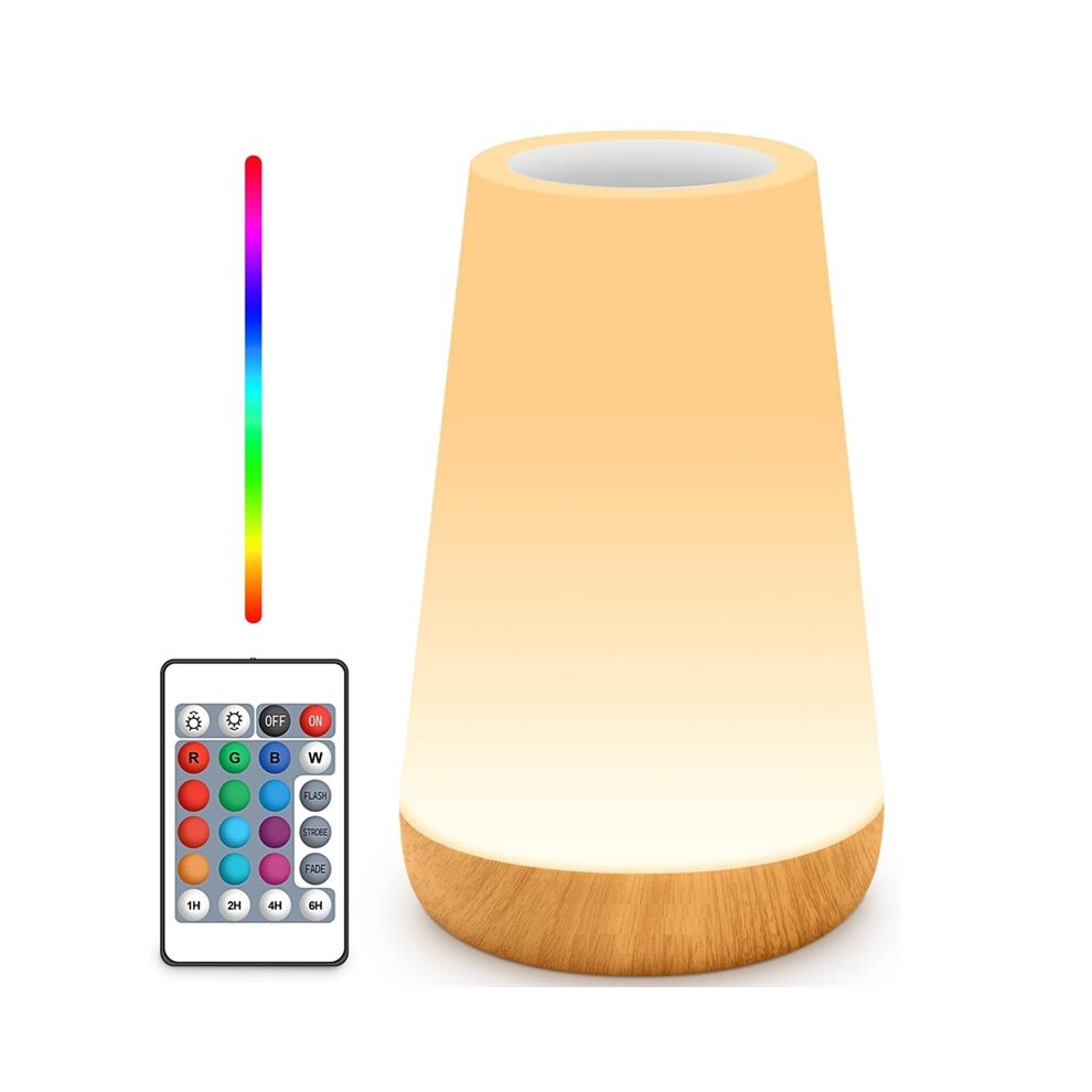 Led Night Bedside Lamp Touch And Remote Control Dimmable Tabletop 13 Rgb Colors Changing 5 Brightness Light 6032810425203