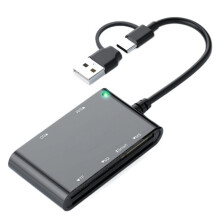 Lector de Tarjetas Multifunción Inteligente 6 en 1 USB/Tipo C A Lector Inteligente/MS/M2/TF/SIM/ para Transferencia de Datos en PC y Portátil.