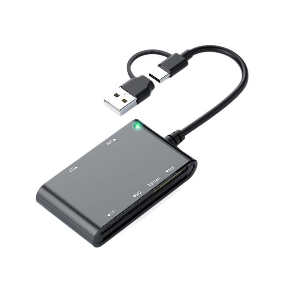 6 In 1 Multi-Function Card Reader Usb/Type-C To /Ms/M2/Tf/Sim/ Reader For Pc Laptop Data Transfer 6031353626443
