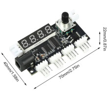 5-24V 5A 4 Way PWM Fan Speed Control Intelligent Temperature Control Cooling Temperature/Speed  Motor Controller