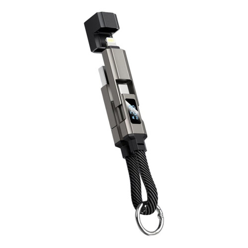 65W 4 in 1 Fast Charging Cable Keychain Data Cable with Digital Display Intelligent Wire Cable for //