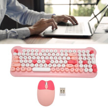 2.4GHz Wireless Keyboard Pink, 98 Keys 1600dpi
