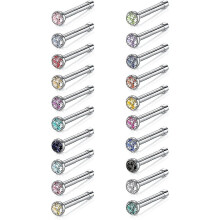 6-34pcs Ring 316l Surgical Steel Piercing Stud Set 22 Gauge