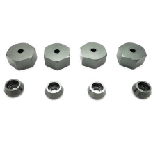 4 STÜCKE 5 Mm Bis 12 Mm Metall-Kombinierer-Radnaben-Sechskantadapter für WPL D12 C24 C34 B24 B36 MN D90 D99 RC-Auto-Upgrade-Teile, Titanfarbe