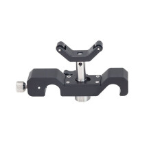15mm Universal Telephoto Lens Support with Rolling Y-Bracket 1/4 3/8 M3 Height Extension Posts for DSLR Camera Rig