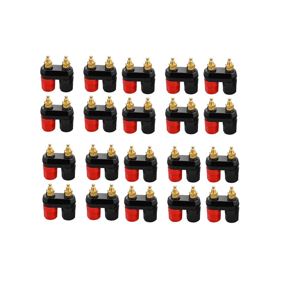 Exogio 20Pcs Banana Plug Jack Female Socket Binding Post Dual 4Mm Banana Plugs Connector For Speaker Amplifier Terminal