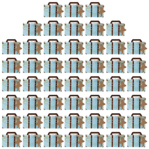 50Sets Blauwe Kartonnen Candy Boxes Met Jute Voor Bruiloften 1