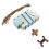 50Sets Blauwe Kartonnen Candy Boxes Met Jute Voor Bruiloften 5