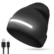 Bonnet LED avec Lumière Intégrée, Rechargeable, Faisceau Large à 230 pour des Activités Mains Libres