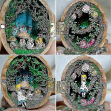 (princess paradise) Walnut Shell Dollhouse Kids Doll House Toy Diy Dollhouse Cute Miniature Kit Doll Room Crafts